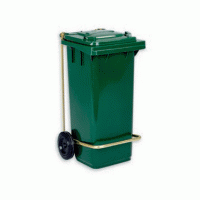 Бак для мусора на колесах с педалью зеленый